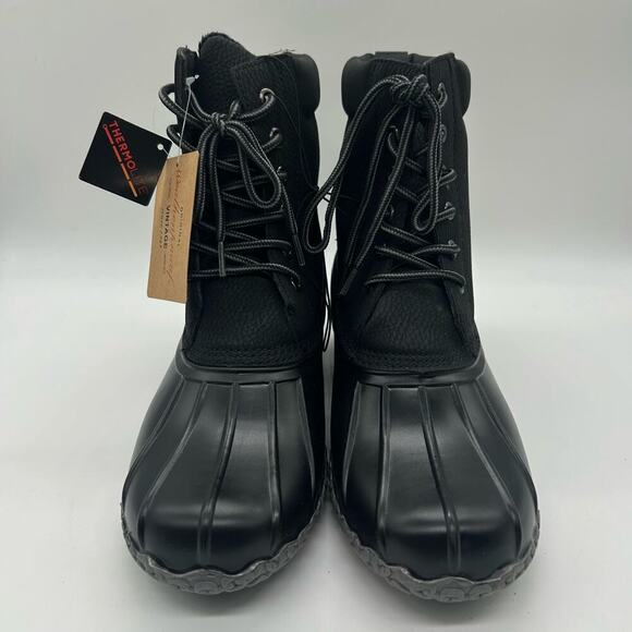 Weatherproof Boots Mens 8M Black Vintage Adam II‎ Thermolite Duck Boots NEW - Picture 4 of 12